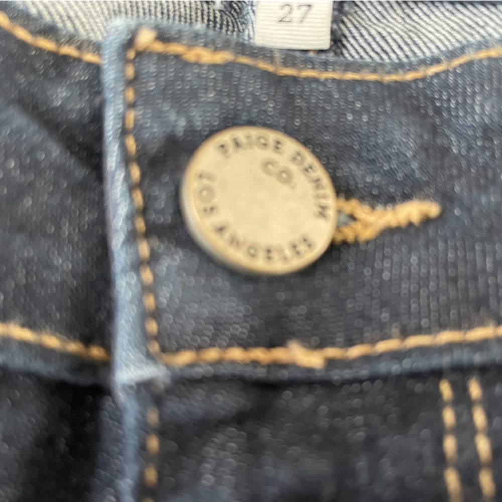 Paige Skyline Skinny USA Dark Wash Blue Stretch Jeans 27 - Picture 5 of 10